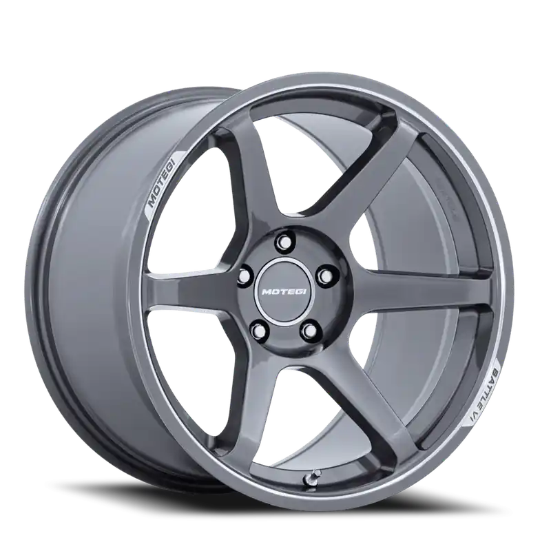Motegi MR160 Battle VI AD 18x9.5 +35 4x114.3mm 72.56mm Gloss Gunzilla Machined Lip Affordable