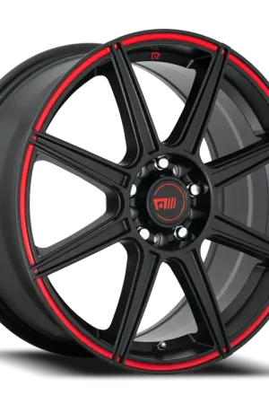 Buy Online Motegi MR142 CS8 SBR 17x7 +40 5x110/5x115mm 72.6mm Satin Black Red Stripe