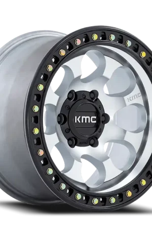 KMC Riot SBL KM550 DB 17x8.5 +10 6x139.7mm 106.1mm Machined Silver Satin Black Lip Grab Now