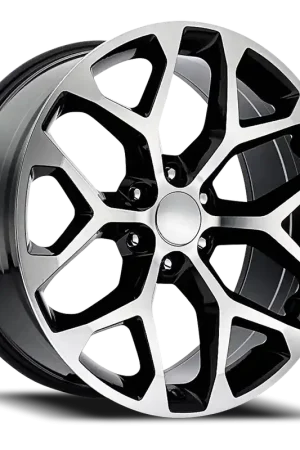 Trending Factory Reproductions FR 59 Chevrolet Snowflake Replica GBM 24x10 +24 6x139.7mm 78.1mm Gloss Black Machined Face