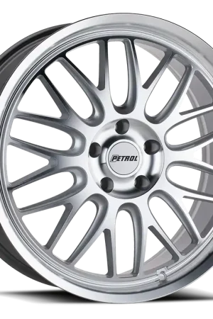 Petrol P4C SL 18x8 +35 5x120mm 76.1mm Silver Machined Face-Machined Lip Warranty Included