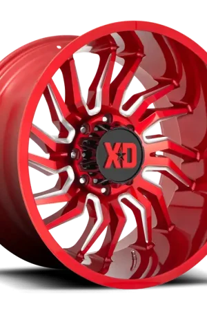 Top Rated XD Series Tension XD858 RD 22x10 -18 6x139.7mm 106.1mm Candy Red Milled