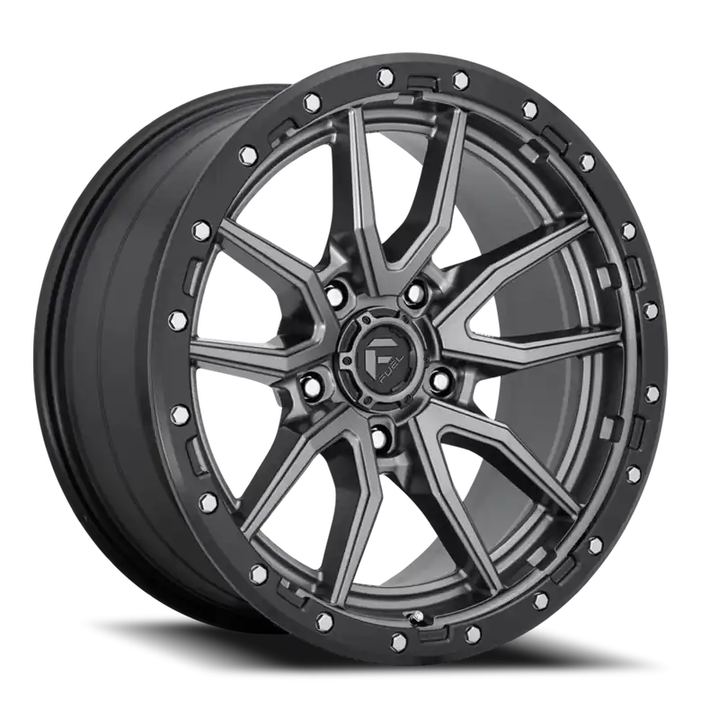 Fuel Rebel D680 20x10 -18 5x139.7mm 78.1mm Matte Gunmetal Black Bead Ring Exclusive Offer