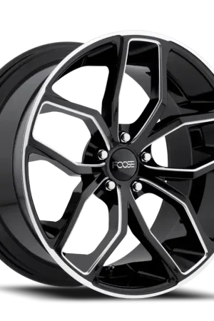 Genuine Foose Outcast F150 20x10 +40 5x120mm 72.56mm Gloss Black Milled Accents