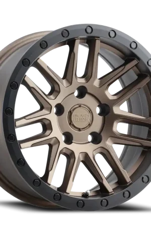 Certified Black Rhino Arches BRZ 17x8 +30 5x107.95mm 76.1mm Matte Bronze Black Lip Edge-Black Bolts