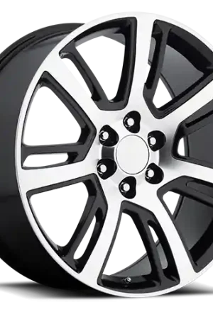 Factory Reproductions FR 48 2015 Cadillac Escalade Replica GBM 24x10 +31 6x139.7mm 78.1mm Gloss Black Machined Face Luxury
