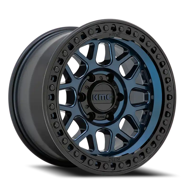 Special Offer KMC GRS KM549 BL 18x9 +18 6x139.7mm 106.1mm Midnight Blue Gloss Black Lip