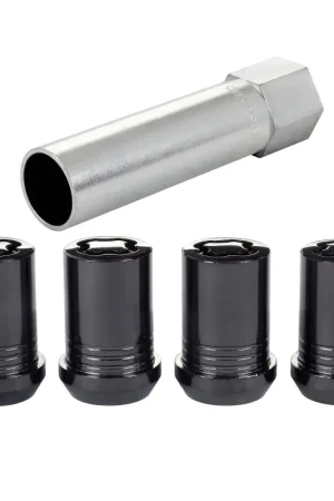 Viral McGard Wheel Lock Nut Set - 4pk. (Tuner / Cone Seat) M12X1.25 / 13/16 Hex / 1.24in. Length - Black