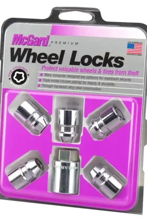 Best Price McGard Wheel Lock Nut Set - 5pk. (Cone Seat) M12X1.5 / 13/16 Hex / 1.28in. Length - Chrome