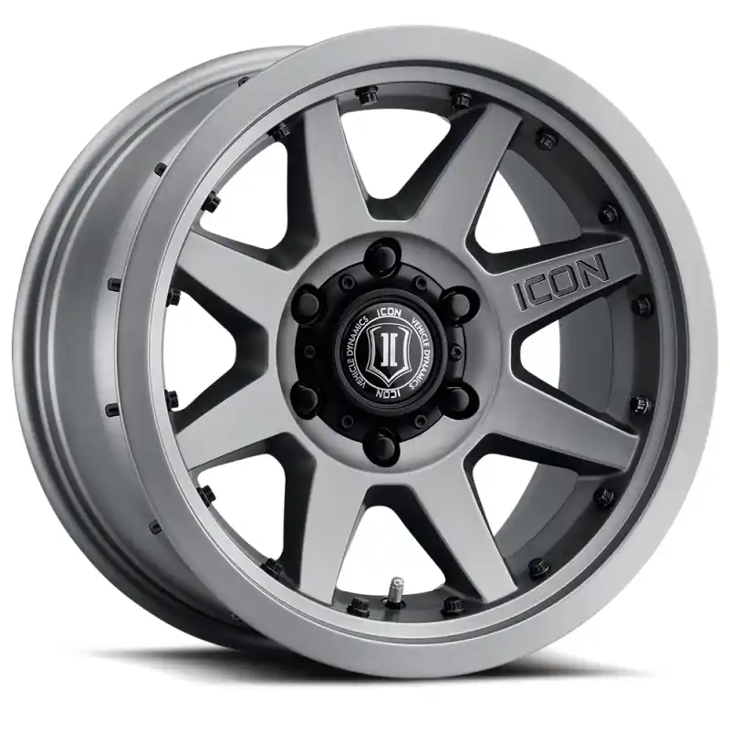 ICON Rebound Pro 17x8.5 6x5.5 0mm Offset 4.75in BS 106.1mm Bore Titanium Wheel Professional Grade