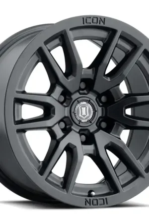One Day Deal ICON Vector 6 17x8.5 6x5.5 0mm Offset 4.75in BS 106.1mm Bore Satin Black Wheel