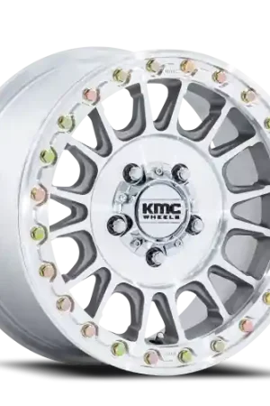 Deal KMC Impact UTV Beadlock KS239DX 15x7 +10 5x114.3mm 72.56mm Machined Silver