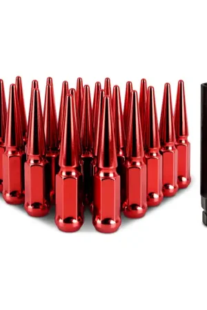 Special Offer Mishimoto Mishimoto Steel Spiked Lug Nuts M14 x 1.5 24pc Set Red