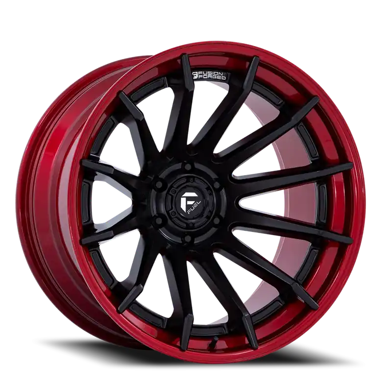 Best Choice Fuel Burn FC403MQ 20x10 -18 5x127mm 71.5mm Matte Black Candy Red Lip