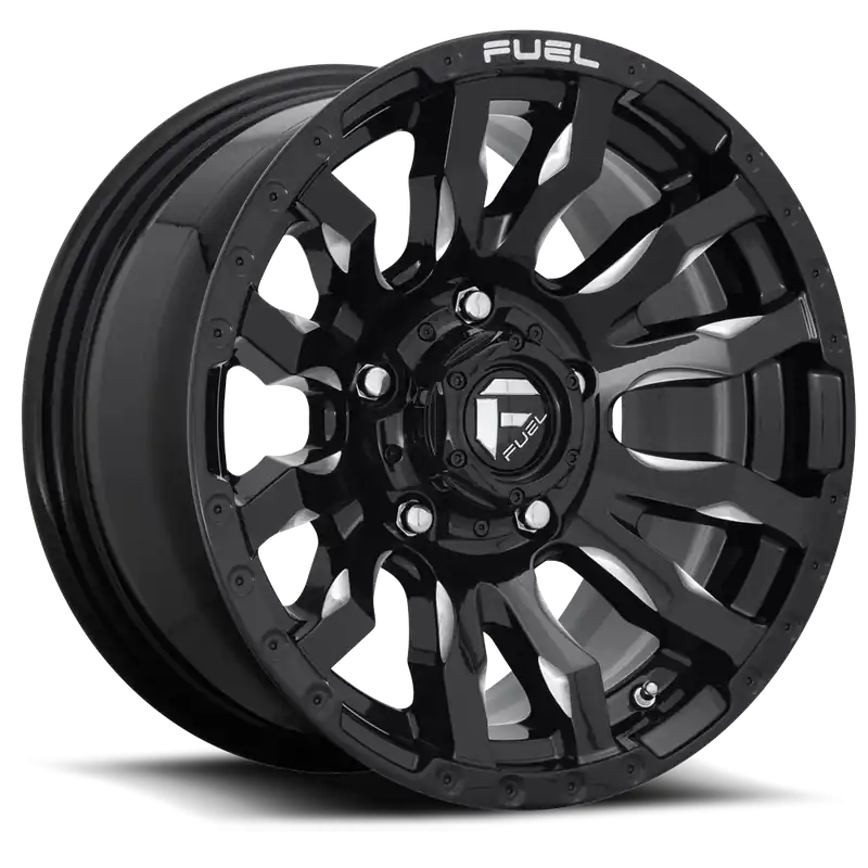 Best Seller Fuel Blitz D673 17x9 -12 5x127mm 71.5mm Gloss Black Milled