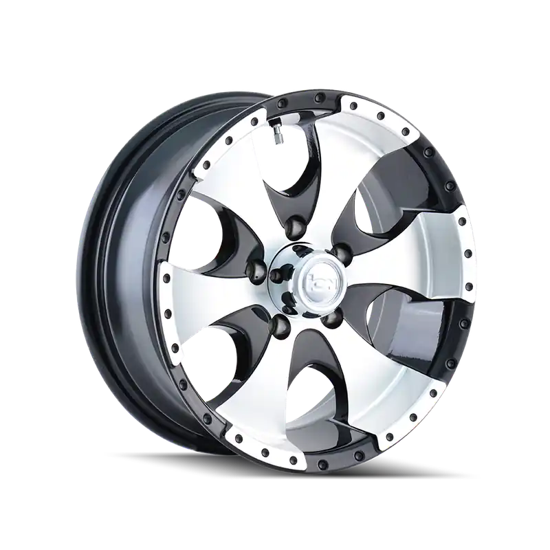 Ion Trailer Wheels 136 Gloss Black Machined 15x6 6x139.7 0mm 108mm Final Sale