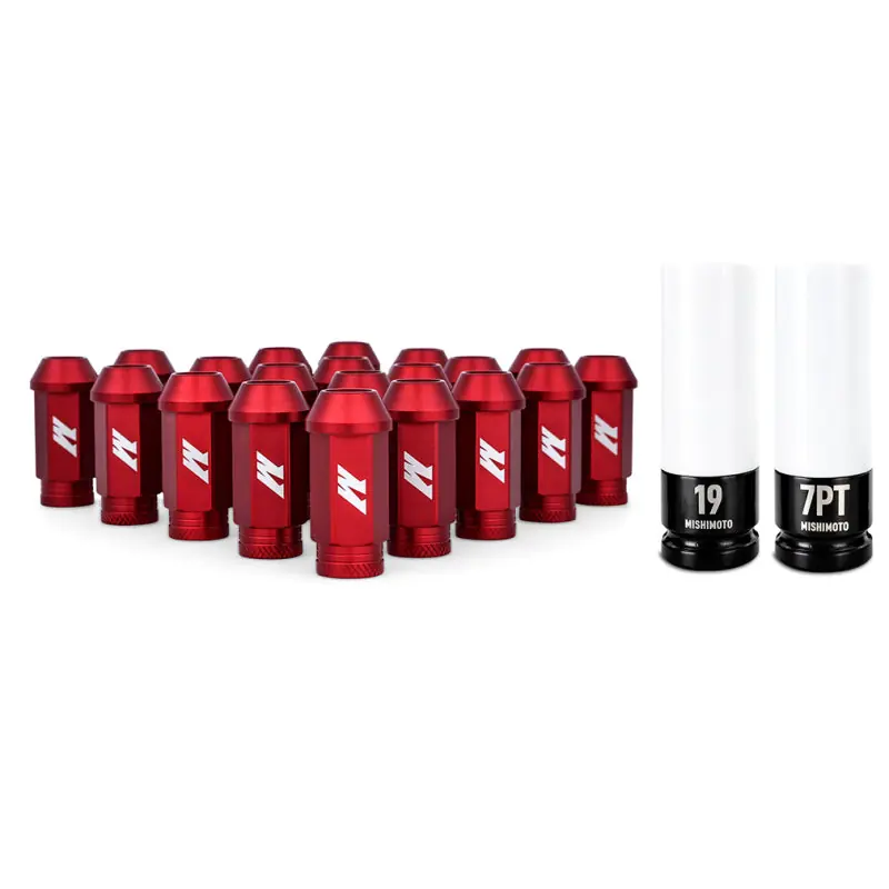 Mishimoto Aluminum Locking Lug Nuts M12x1.25 20pc Set Red Secure Checkout