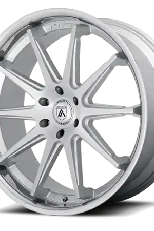 Modern Asanti Black Label Emperor ABL29 SL 22x10 +30 5x120mm 74.1mm Brushed Silver Chrome Lip