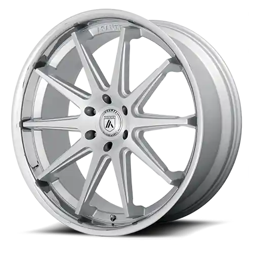 Modern Asanti Black Label Emperor ABL29 SL 22x10 +30 5x120mm 74.1mm Brushed Silver Chrome Lip