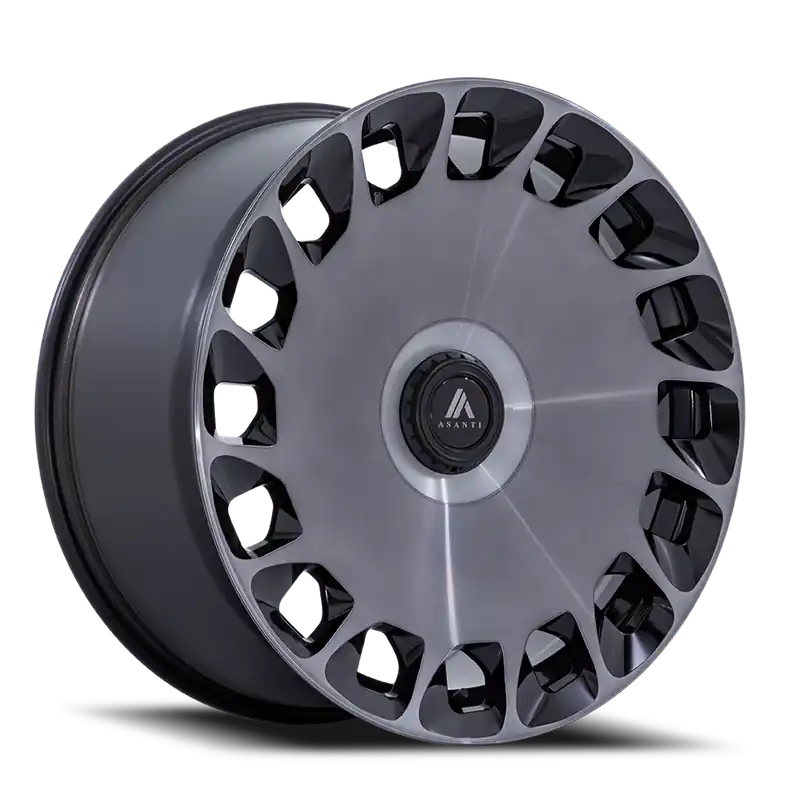 Bulk Order Asanti Black Label Aristocrat ABL-45 BT 22x9 +38 5x108/5x114.3mm 72.56mm Gloss Black Machined Face-Double Dark Tint