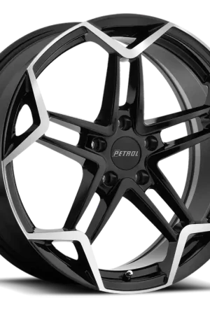 Handmade Petrol P1A GBM 19x8 +40 5x112mm 72.1mm Gloss Black Machined Cut Face