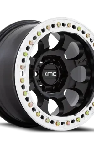 KMC Riot Beadlock KM237 SBM 17x8.5 +0 6x135mm 87.1mm Satin Black Machined Ring Free Shipping