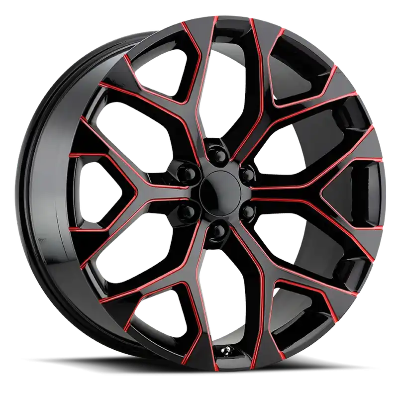 Special Discount Performance Replica PR176 MR 20x9 +24 6x139.7mm 78.1mm Gloss Black Red Milled