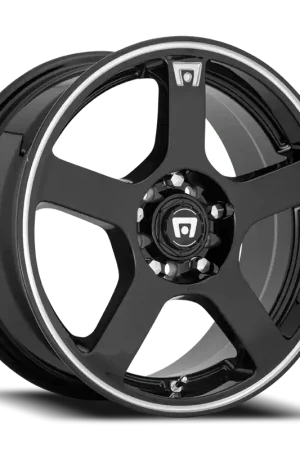 Motegi MR116 FS5 GBM 16x7 +40 5x108/5x114.3mm 72.6mm Gloss Black Machined Flange Low Price