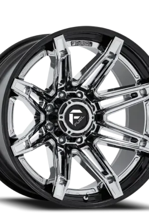 Crafted Fuel Brawl FC401PB 22x10 -18 8x165.1mm 125.1mm Chrome Gloss Black Lip