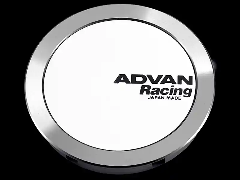 Big Sale Advan 73mm Full Flat Centercap - White/Silver Alumite