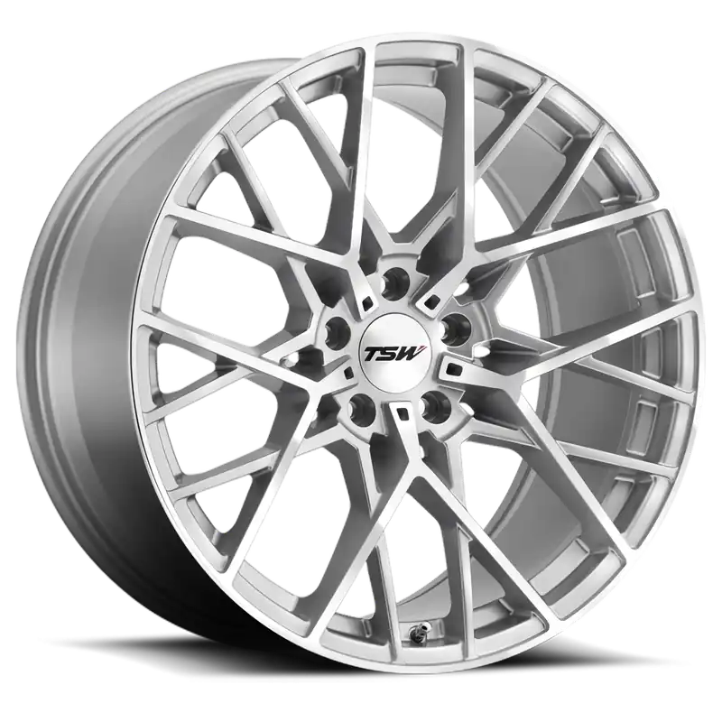 TSW Sebring SL 19x9.5 +20 5x120mm 76.1mm Silver Mirror Cut Face Luxury