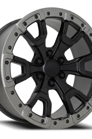 Factory Reproductions FR 99 Ford Bronco Raptor SBCGR 17x9 +18 6x139.7mm Satin Black Carbon Gray Ring Money Back Guarantee