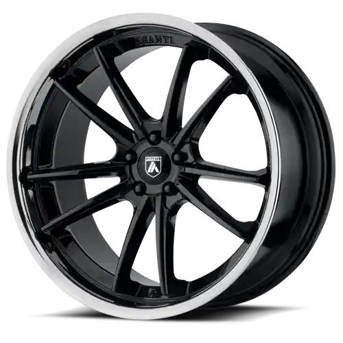 Asanti Black Label Sigma ABL23 BK 22x10.5 +35 5x120mm 74.1mm Gloss Black Chrome Lip Don’t Miss Out