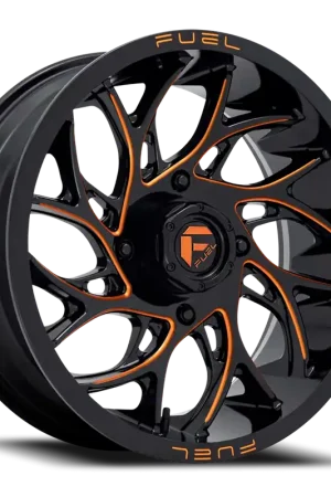 Bargain Fuel Runner UTV D780 20x7 +13 4x156mm 132mm Gloss Black Milled Orange