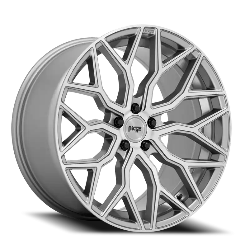 Niche Mazzanti M265 20x10.5 +35 5x120mm 72.5mm Brushed Anthracite Clear Tint Worldwide Shipping