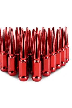 Mishimoto Mishimoto Steel Spiked Lug Nuts M14 x 1.5 32pc Set Red Money Back Guarantee