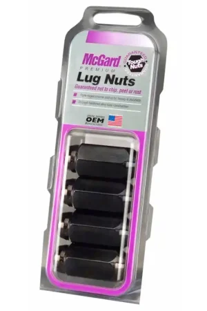 McGard Hex Lug Nut (Cone Seat) M14X1.5 / 22mm Hex / 1.945in. Length (4-Pack) - Black Exclusive