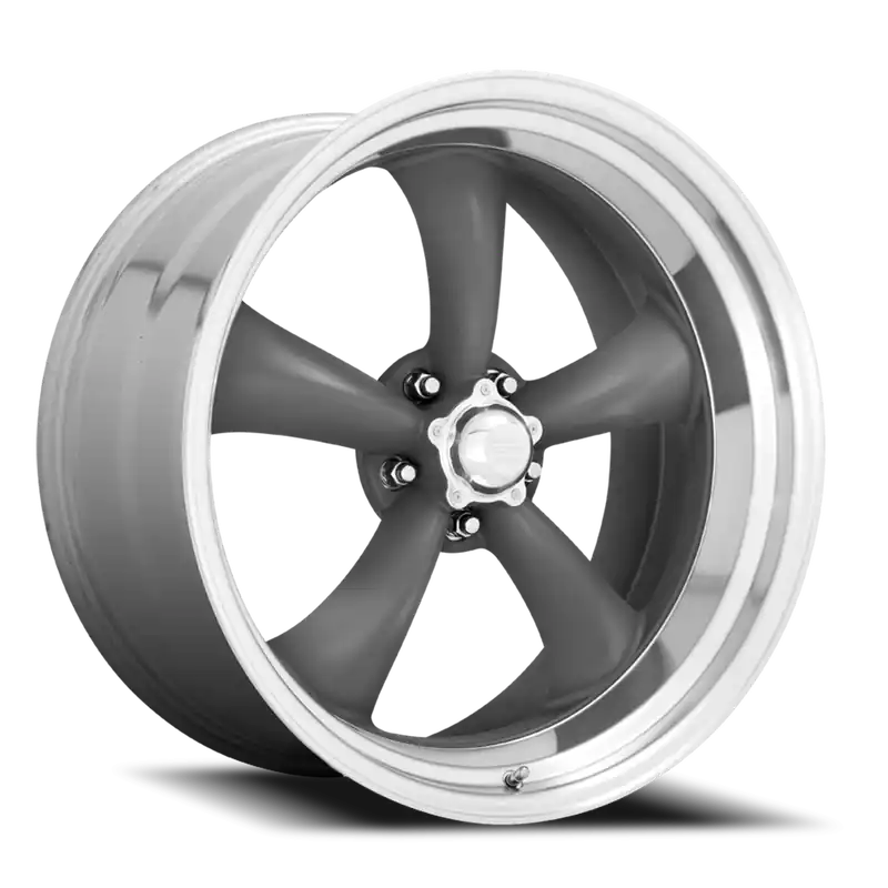 Viral American Racing Classic Torq Thrust II VN215 17x7 +0 5x127mm 83.06mm Mag Gray Machined Lip