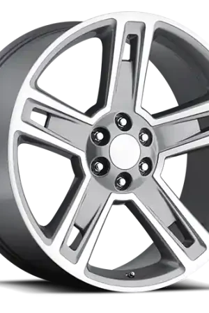 Factory Reproductions FR 34 Chevrolet Silverado Replica GY 22x9 +24 6x139.7mm 78.1mm Gloss Grey Machined Face New Release