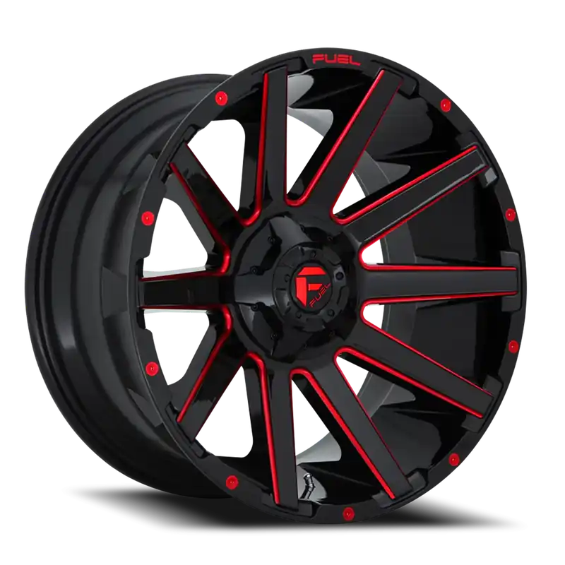 Fuel Contra D643 20x10 -19 6x135/6x139.7mm 106.1mm Gloss Red Milled High Quality