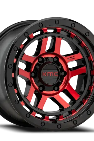 KMC Recon KM540 RD 17x8.5 +18 6x139.7mm 106.25mm Gloss Black Machined-Red Tint Buy Today