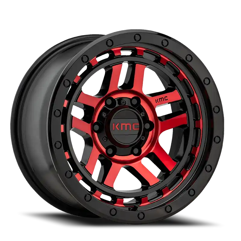 KMC Recon KM540 RD 17x8.5 +18 6x139.7mm 106.25mm Gloss Black Machined-Red Tint Buy Today