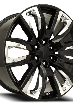Today Only Factory Reproductions FR 207 GM Split 6 Spoke Replica GBCI 24x10 +31 6x139.7mm 78.1mm Black Chrome Inserts