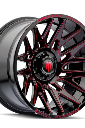 American Truxx Evolution AT1919 Gloss Black Prizm Red 22x12 8x165.1 x44mm 125.2mm Money Back Guarantee