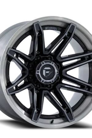 Fuel Brawl FC401BT 22x10 -18 8x165.1mm 125.1mm Gloss Black Brushed Dark Tint Super Sale