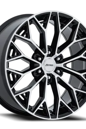Exclusive Petrol P5E BD 22x9.5 +25 6x139.7mm 106.1mm Gloss Black Machined Face