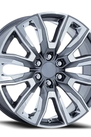Discount Performance Replica PR225 G 24x10 +31 6x139.7mm 78.1mm Gloss Gunmetal Machined-Chrome Accents