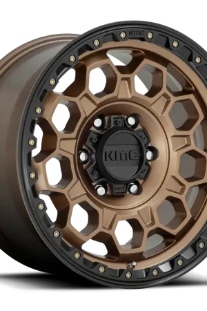 KMC Trek KM545 BRZ 17x8 +20 6x139.7mm 106.1mm Matte Bronze Black Lip Top Pick