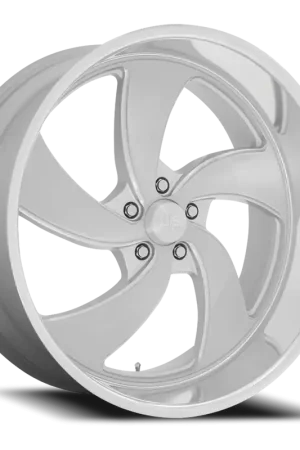 Free Shipping US Mags Desperado 5 U134 24x10 +5 5x120.65mm 72.7mm Brushed Silver Milled-Diamond Cut Lip