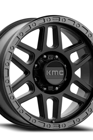 Today Only KMC Mesa KM544 SB 20x9 +18 8x180mm 124.2mm Satin Black Gloss Black Lip